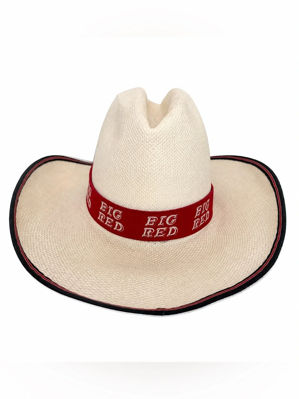 Stanley Cream Cowboy Hat with Red Branded Band and Black Trim